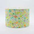 Millefiori Teal lampshade — Kaffe Fassett millefiori floral print in teal on a cotton drum shade.