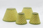 Green Animalcules lampshade, closer view of the speckled pattern.