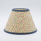 Charleston Roundel lampshade — hand-painted roundel motif in soft multicolour on a conical paper shade.