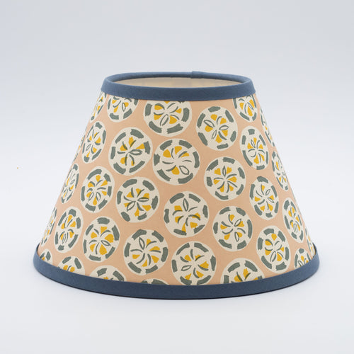 Charleston Roundel lampshade — hand-painted roundel motif in soft multicolour on a conical paper shade.