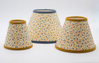 Charleston Roundel lampshade, closer view of the painted roundel pattern.