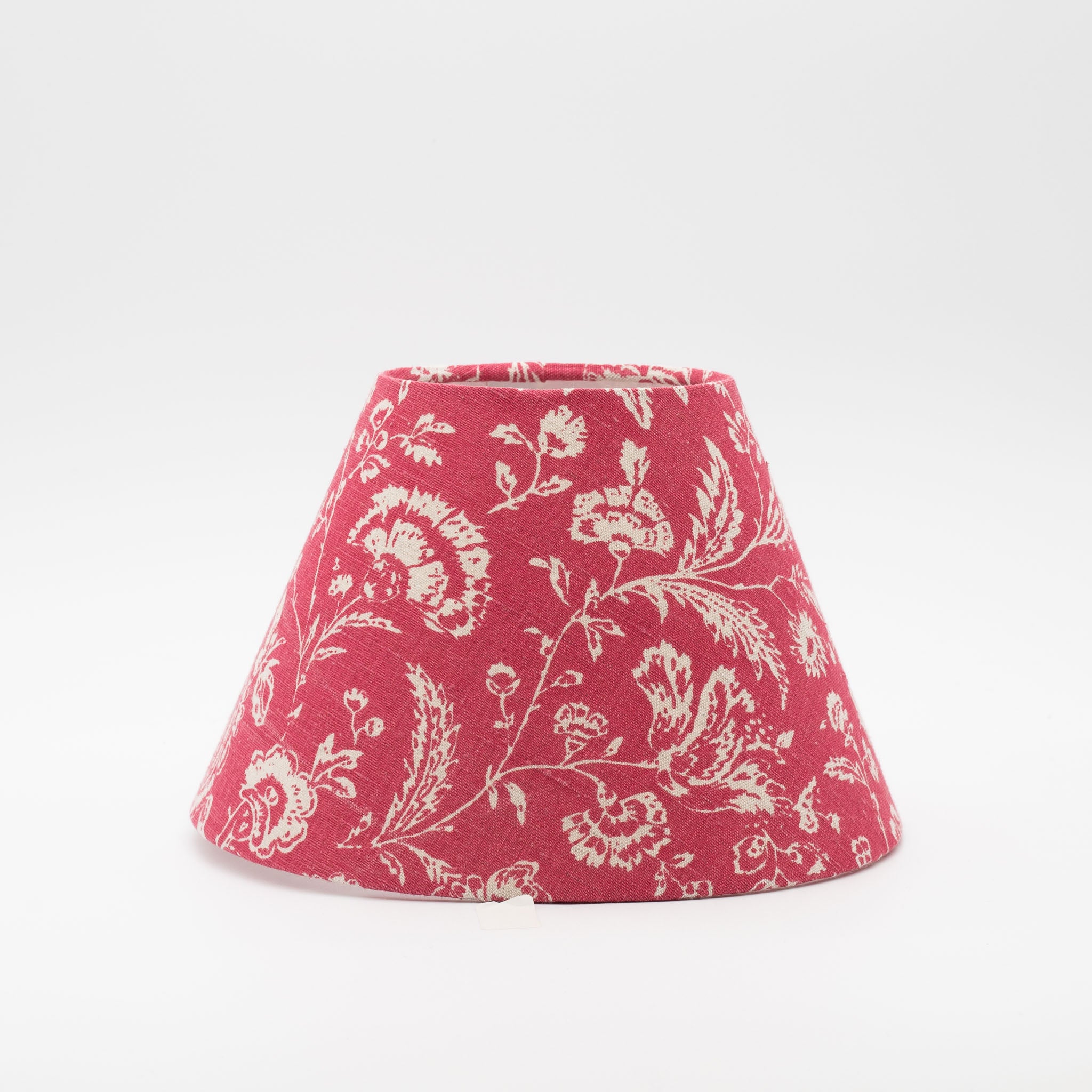 Raspberry French Toile lampshade, 25cm — scenic toile de Jouy print in raspberry on a linen shade.