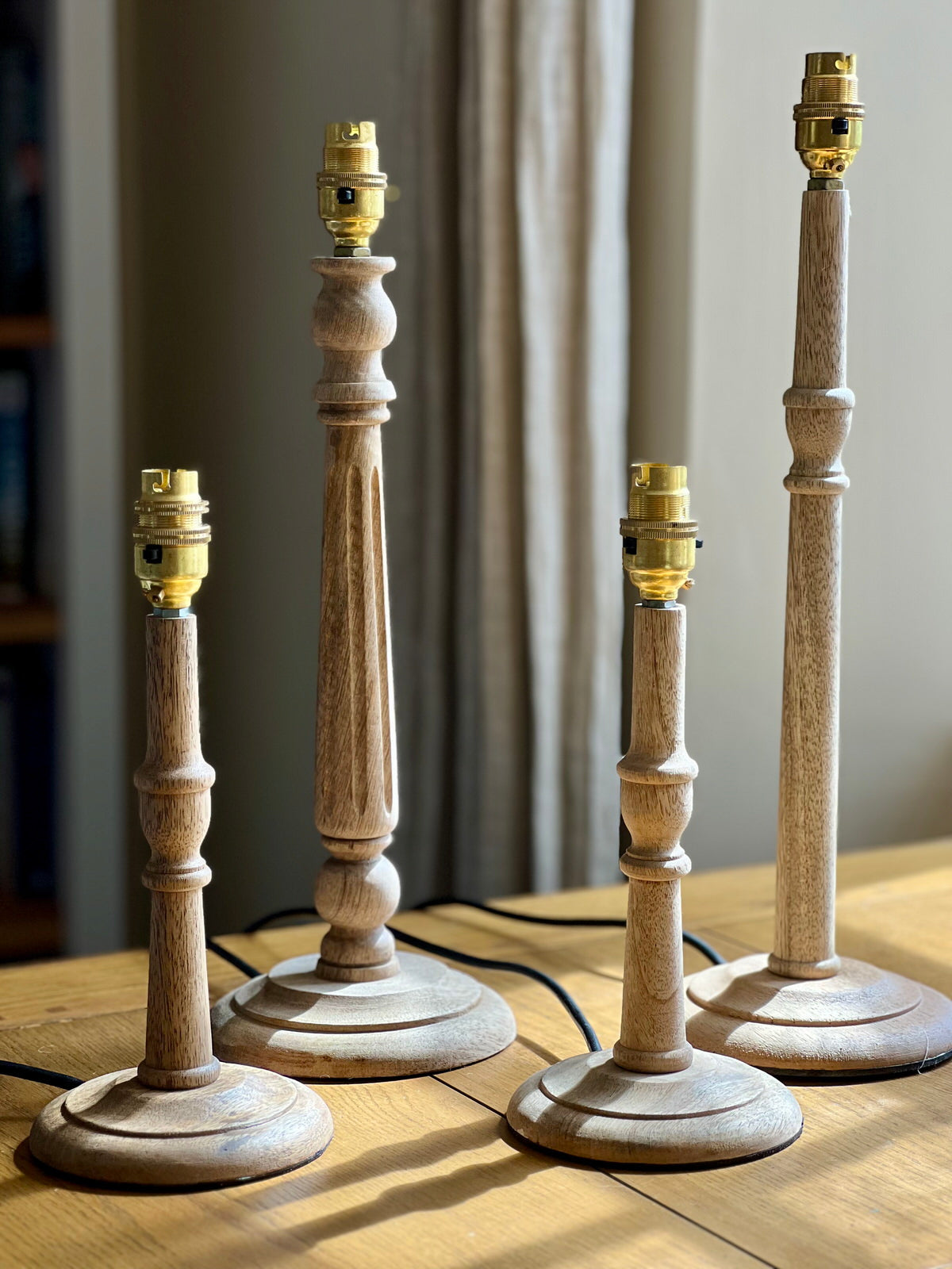 Tall Wooden Table Lamp Base